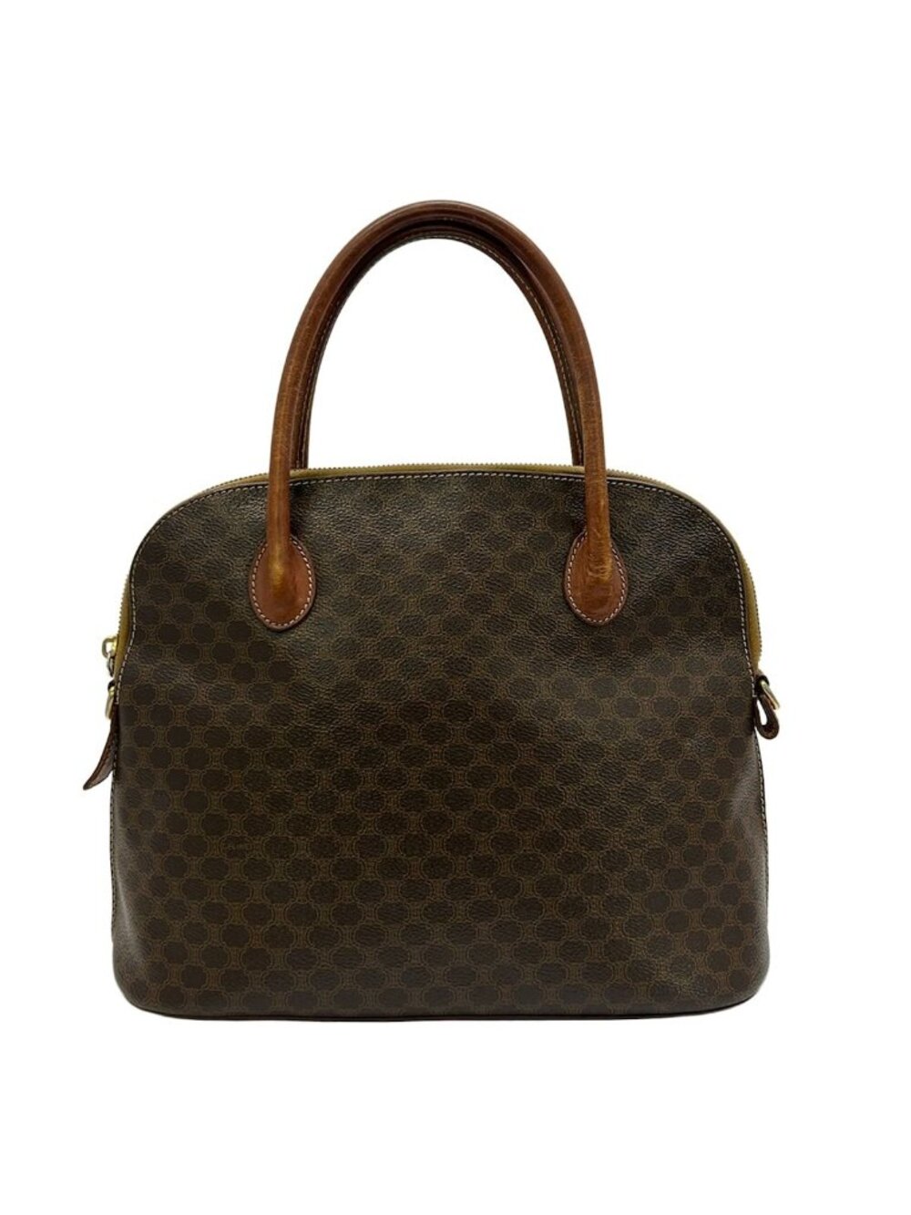 Celine Handbag Macadam Pattern Dark Brown